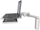 AccessMount™ Laptop tray with slider desk mount, a 7.5" riser, and a 20" double-arm