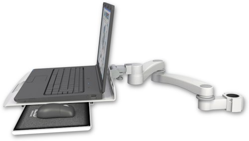 AccessMount™ Laptop tray with slider mount for a 1.75" pole and a 20" double-arm