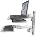 AccessMount™ Laptop tray with slider mount on a 19" wall track, separate arms, a 12" keyboard tray, and an 11" arm