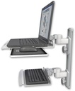 AccessMount™ Laptop tray with slider mount on a 19" wall track, separate arms, and a 12" keyboard tray