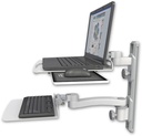 AccessMount™ Laptop tray with slider mount on a 19" wall track, separate arms, a 12" flat keyboard tray, and an 11" arm