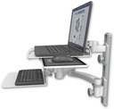AccessMount™ Laptop tray with slider mount on a 19" wall track, separate arms, a 12" flat keyboard tray, and a 20" double-arm