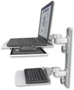 AccessMount™ Laptop tray with slider mount on a 19" wall track, separate arms, and a 12" flat keyboard tray