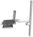 AccessMount™ Laptop tray with slider mount on a 36" wall track slider and an 11" arm