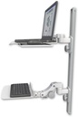 AccessMount™ Laptop tray with slider mount on a 36" wall track, separate arms, and a 12" flat paralink keyboard tray