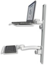 AccessMount™ Laptop tray with slider mount on a 36" wall track, separate arms, a 12" keyboard tray, and an 11" arm
