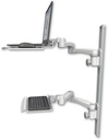 AccessMount™ Laptop tray with slider mount on a 36" wall track, separate arms, a 12" keyboard tray, and two 20" double-arms