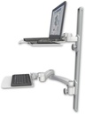 AccessMount™ Laptop tray with slider mount on a 36" wall track, separate arms, a 12" flat keyboard tray, and a 20" double-arm