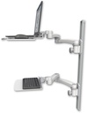 AccessMount™ Laptop tray with slider mount on a 36" wall track, separate arms, a 12" flat keyboard tray, and two 20" double-arms