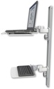 AccessMount™ Laptop tray with slider mount on a 36" wall track, separate arms, and a 12" flat keyboard tray