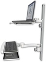 AccessMount™ Laptop tray with slider mount on a 36" wall track, separate arms, a wrist-rest keyboard tray, and an 11" arm
