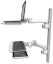 AccessMount™ Laptop tray with slider mount on a 36" wall track, separate arms, a wrist-rest keyboard tray, and an 11" arm and 20" double-arm