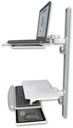 AccessMount™ Laptop tray with slider mount on a 36" wall track, separate arms, and a work surface tray and slide-out keyboard tray
