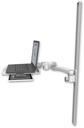 AccessMount™ Laptop tray with slider mount on a 50" wall track slider and a 20" double-arm