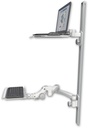 AccessMount™ Laptop tray with slider mount on a 50" wall track, separate arms, a 12" paralink keyboard tray, and a 20" double-arm