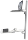AccessMount™ Laptop tray with slider mount on a 50" wall track, separate arms, a 12" flat paralink keyboard tray, and an 11" arm