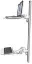AccessMount™ Laptop tray with slider mount on a 50" wall track, separate arms, and a 12" flat paralink keyboard tray