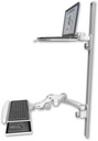 AccessMount™ Laptop tray with slider mount on a 50" wall track, separate arms, a paralink keyboard tray w/ wrist rest bend, and a 20" double-arm