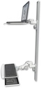 AccessMount™ Laptop tray with slider mount on a 50" wall track, separate arms, and a paralink keyboard tray w/ wrist rest bend