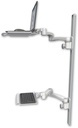 AccessMount™ Laptop tray with slider mount on a 50" wall track, separate arms, a 12" keyboard tray, and two 20" double-arms