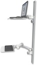 AccessMount™ Laptop tray with slider mount on a 50" wall track, separate arms, a 12" flat keyboard tray, and a 20" double-arm