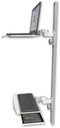 AccessMount™ Laptop tray with slider mount on a 50" wall track, separate arms, and a wrist-rest keyboard tray