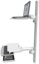 AccessMount™ Laptop tray with slider mount on a 50" wall track, separate arms, a work surface tray and slide-out keyboard tray, and an 11" arm