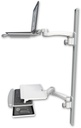 AccessMount™ Laptop tray with slider mount on a 50" wall track, separate arms, a work surface tray and slide-out keyboard tray, and an 11" arm and 20" double-arm