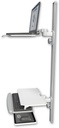 AccessMount™ Laptop tray with slider mount on a 50" wall track, separate arms, and a work surface tray and slide-out keyboard tray