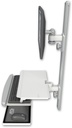 AccessMount™ ErgoVision 65 LCD mount on a 36" wall track with separate arms and a work surface tray and slide-out keyboard tray