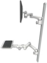 AccessMount™ ErgoVision 65 LCD mount on a 50" wall track with separate arms, a 12" paralink keyboard tray, and two 20" double-arms