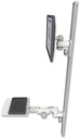 AccessMount™ ErgoVision 65 LCD mount on a 50" wall track with separate arms and a 12" flat paralink keyboard tray
