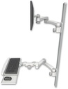 AccessMount™ ErgoVision 65 LCD mount on a 50" wall track with separate arms, a paralink keyboard tray w/ wrist rest bend, and two 20" double-arms