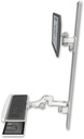 AccessMount™ ErgoVision 65 LCD mount on a 50" wall track with separate arms, a paralink keyboard tray w/ wrist rest bend, and an 6" arm