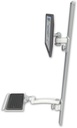 AccessMount™ ErgoVision 65 LCD mount on a 50" wall track with separate arms, a 12" keyboard tray, and an 11" arm