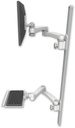 AccessMount™ ErgoVision 65 LCD mount on a 50" wall track with separate arms, a 12" keyboard tray, and two 20" double-arms