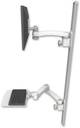 AccessMount™ ErgoVision 65 LCD mount on a 50" wall track with separate arms, a 12" flat keyboard tray, and an 11" arm and 20" double-arm