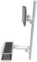 AccessMount™ ErgoVision 65 LCD mount on a 50" wall track with separate arms, a wrist-rest keyboard tray, and an 11" arm