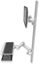 AccessMount™ ErgoVision 65 LCD mount on a 50" wall track with separate arms, a wrist-rest keyboard tray, and a 20" double-arm