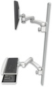 AccessMount™ ErgoVision 65 LCD mount on a 50" wall track with separate arms, a wrist-rest keyboard tray, and two 20" double-arms
