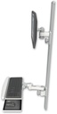 AccessMount™ ErgoVision 65 LCD mount on a 50" wall track with separate arms, a wrist-rest keyboard tray, and an 6" arm