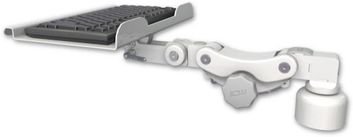 AccessMount™ 12" paralink keyboard tray desk mount and a 1" riser