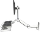 AccessMount™ Ultra 180 Heavy Duty Arm with EV710 monitor mount wall mount, a wrist-rest keyboard tray, and an 11" arm