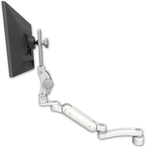 AccessMount™ Ultra 180 Heavy Duty Arm with Paralink monitor mount desk mount, a 1" riser, and an 11" arm