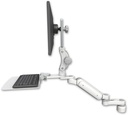 AccessMount™ Ultra 180 Heavy Duty Arm with Paralink monitor mount desk mount, a 1" riser, a 12" flat keyboard tray, and an 6" arm