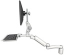 AccessMount™ Ultra 180 Heavy Duty Arm with Paralink monitor mount desk mount, a 3" riser, a 12" keyboard tray, and an 11" arm