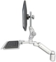 AccessMount™ Ultra 180 Heavy Duty Arm with Paralink monitor mount desk mount, a 3" riser, and a 12" keyboard tray