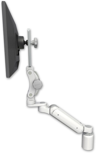 AccessMount™ Ultra 180 Heavy Duty Arm with Paralink monitor mount desk mount and a 3" riser