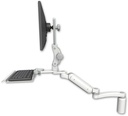AccessMount™ Ultra 180 Heavy Duty Arm with Paralink monitor mount desk mount, a 5" riser, a 12" keyboard tray, and an 11" arm