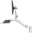 AccessMount™ Ultra 180 Heavy Duty Arm with Paralink monitor mount desk mount, a 5" riser, a 12" flat keyboard tray, and an 6" arm
